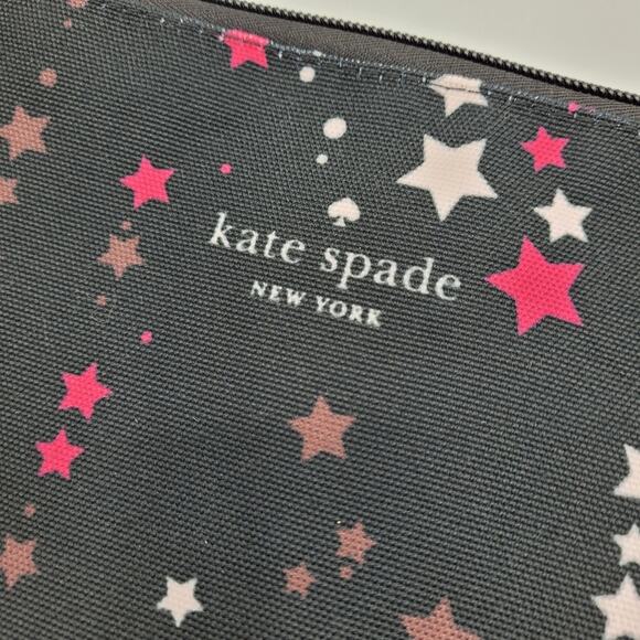 Kate Spade New York Black Twinkle Star Pouch Clutch with Multicolor Pink Stars - Picture 5 of 8